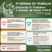 11ª Semana do Trabalho - Educação e Trabalho: o legado de Paulo Freire (centenário de Paulo Freire, 1921-2021) 