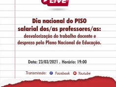 SINTEGO realiza live no Dia Nacional do PISO Salarial dos/as Professores/as 