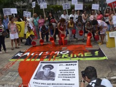 Ato na porta do Tribunal de Justiça marca uma semana da execução de Marielle Franco 