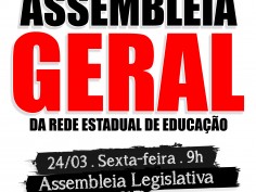 Professores e administrativos da Rede Estadual, em greve, fazem assembleia em Goiânia 