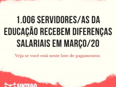 1.006 servidores/as da Educação recebem diferenças salariais em março/20 