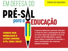 Pelo pré-sal, que destina verbas para Fundo da Educação Pública,  dia 12 é dia de luta em Brasília 