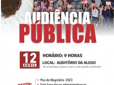 Rede Municipal de Educação: Audiência Pública será amanhã às 9h, na ALEGO 