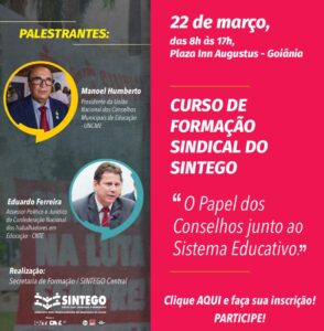 SINTEGO realizará curso de formação para conselheiros