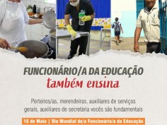 Hoje é o Dia Mundial do Funcionário da Educação