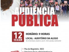 Rede Municipal de Educação: Audiência Pública será amanhã às 9h, na ALEGO