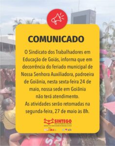Comunicado de feriado municipal