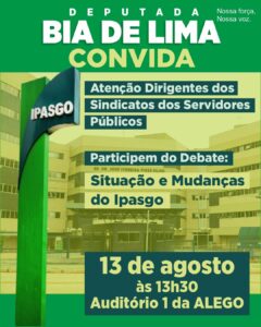 Na ALEGO, situação preocupante do Ipasgo será debatida em reunião convocada pela presidenta Bia de Lima
