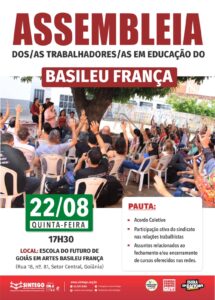 SINTEGO convoca para Assembleia no Basileu França