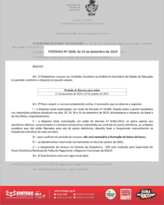 SINTEGO informa: recesso de fim de ano garantido para todos/as!