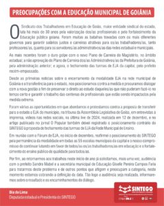 Preocupação com a Educação da Rede Municipal de Goiânia