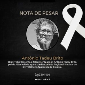Nota de pesar – Antônio Tadeu