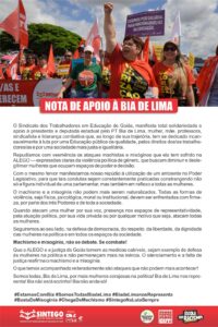 Nota de apoio à Bia de Lima
