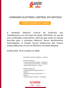 Eleições 2025/2029 – Homologação de Chapas