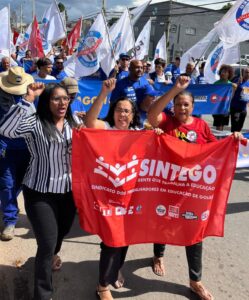 SINTEGO nas ruas em defesa do serviço público e contra a privatização da Saneago