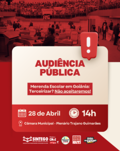 Diga NÃO À TERCEIRIZAÇÃO da merenda escolar!